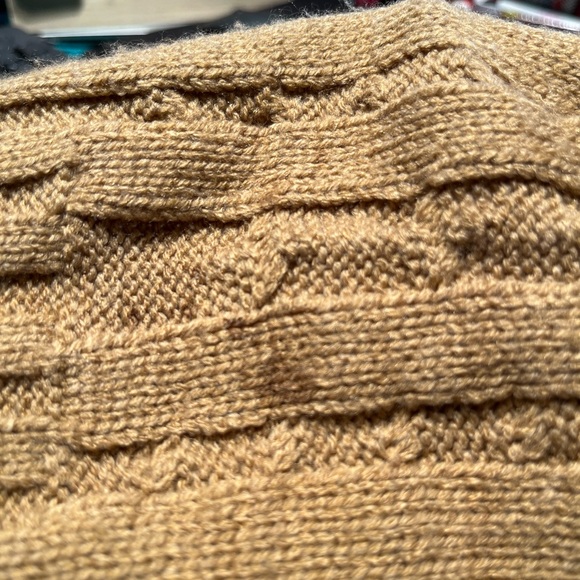 Camel Cable Knit Open Cardigan | Petite Small - Picture 12 of 15